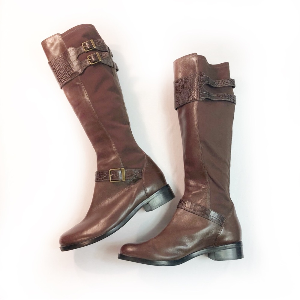 Cole Haan Boots Tennley Buckle Chestnut Brown 7.5B - Picture 2 of 8